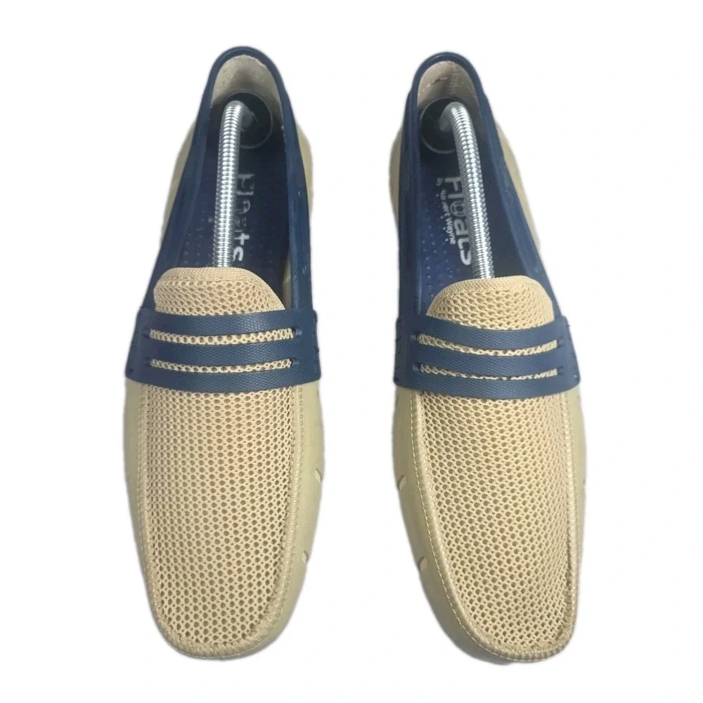 Floats by Robert Wayne Clipper Men's Loafer Water Shoes Sand Navy Sz 11 D